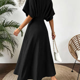Damen Midikleid mit V-Ausschnitt