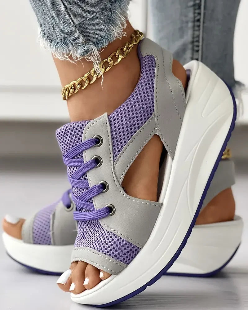 Celeste - Muffin-sandalen Mit Kontrastierenden Einsätzen