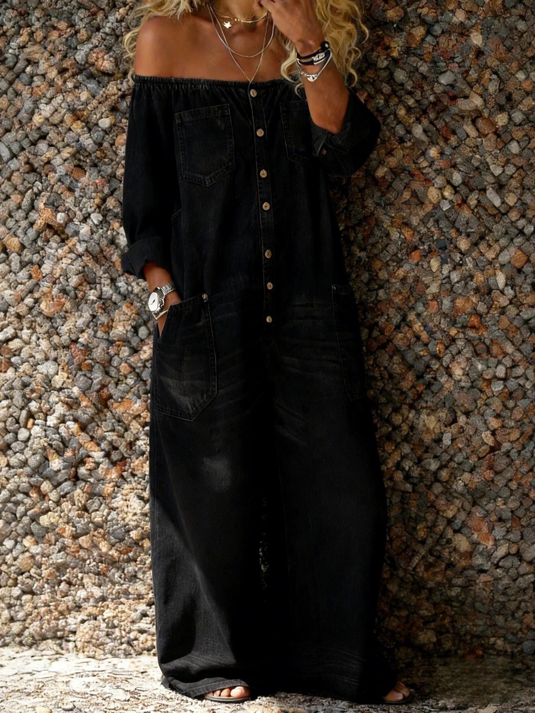 Noa | Jumpsuit mit Off-Shoulder-Ausschnitt