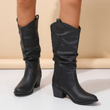 Galiene | Damen Westernstiefel für breite Waden mit flachem Absatz