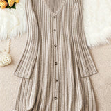 Madelyn™ - Zeitloses Plus-Size Rippknopfkleid