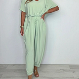 Cora™ - V-Ausschnitt Bindeträger Jumpsuit