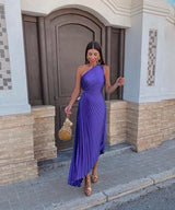 Celeste – Elegantes Midi-Kleid mit einem Schulterträger