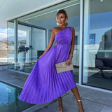 Celeste – Elegantes Midi-Kleid mit einem Schulterträger