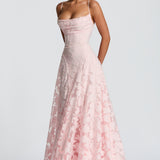Francisa™ | Damen Lange Spitzen-Corsagenkleid