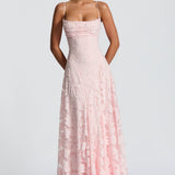 Francisa™ | Damen Lange Spitzen-Corsagenkleid