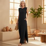 Maliya - Ärmelloses lässiges Maxikleid