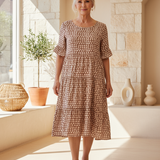 Nicola - Midi-Kleid mit kurzen Ärmeln