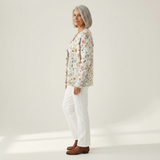 Greta | Vest met een delicaat aquarel bloemenpatroon