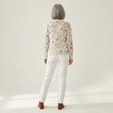 Greta | Vest met een delicaat aquarel bloemenpatroon