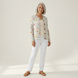 Greta | Vest met een delicaat aquarel bloemenpatroon