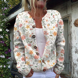 Greta | Vest met een delicaat aquarel bloemenpatroon