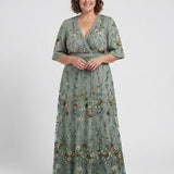 Evadne | Bedrucktes Maxikleid mit V-Ausschnitt
