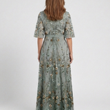 Evadne | Bedrucktes Maxikleid mit V-Ausschnitt