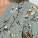 Evadne | Bedrucktes Maxikleid mit V-Ausschnitt