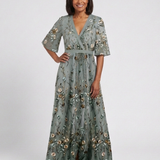 Evadne | Bedrucktes Maxikleid mit V-Ausschnitt