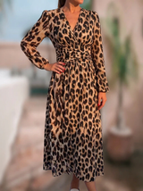 Elena™ | Leopardenkleid mit V-Ausschnitt