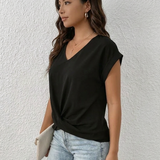 Sarah™ - Lässiges T-Shirt mit V-Ausschnitt