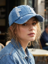 Denim Sonnenhut mit verstellbarem Riemen