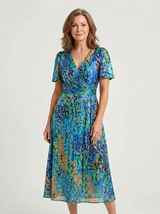 Zafrina | Midi-Kleid mit abstraktem Muster