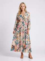 Eulalie | V-Ausschnitt Kurzarm Kleid mit geraffter Taille Midi