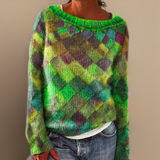 Arielle | Bequemer, locker sitzender Pullover mit Rautenmuster