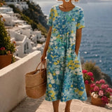 Elena | Luftiges Floral-Midi-Kleid
