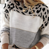 Zoe - Farbblock Leopard Pullover