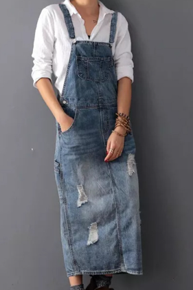 Demi™ - Lässiges Denim Overall Kleid