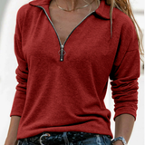 Jane™ - Damen Pullover mit Reißverschluss und langen Ärmeln