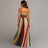 Judith™ | Damen Farbige Plissierte Trägerlose Maxikleid für den Sommer