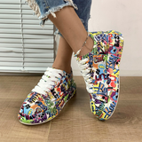 Mia - Damen Graffiti Druck Lage Turnschuhe