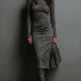 Mildred™ Chic Wildleder Maxi-Kleid