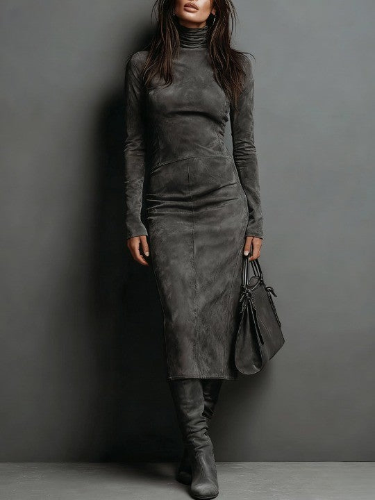 Mildred™ Chic Wildleder Maxi-Kleid