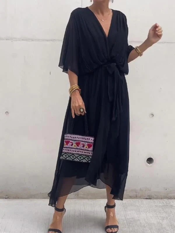 Fiorella - Elegantes Kleid Mit V-ausschnitt