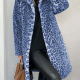 Valentina - Klassischer Damen Wintermantel Mit Leopardenmuster
