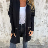 Olivia - Lange Strickjacke Mit Kapuze