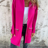 Olivia - Lange Strickjacke Mit Kapuze