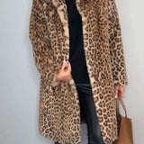 Valentina - Klassischer Damen Wintermantel Mit Leopardenmuster