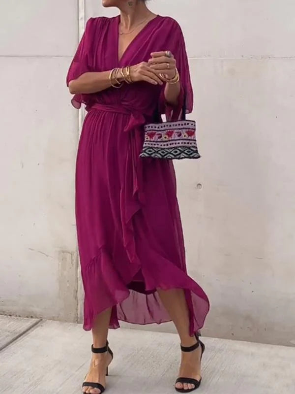 Fiorella - Elegantes Kleid Mit V-ausschnitt
