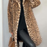 Valentina - Klassischer Damen Wintermantel Mit Leopardenmuster