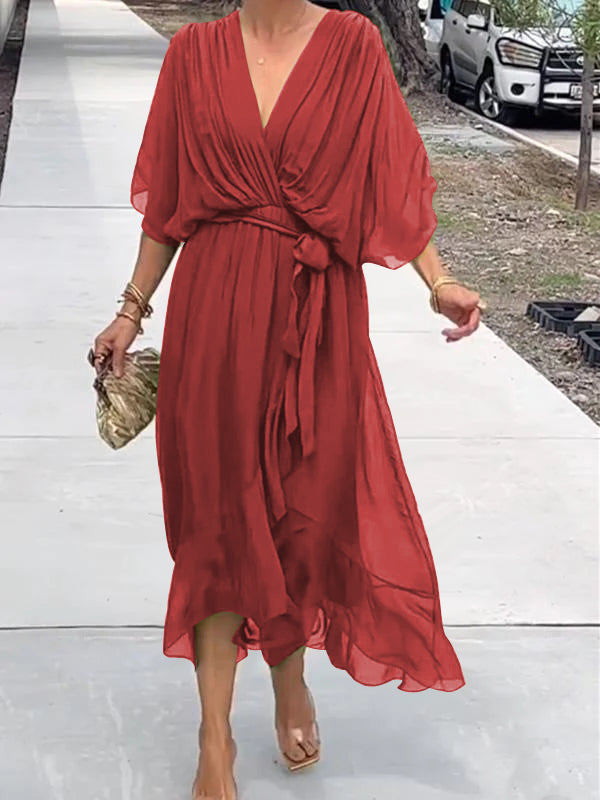 Fiorella - Elegantes Kleid Mit V-ausschnitt