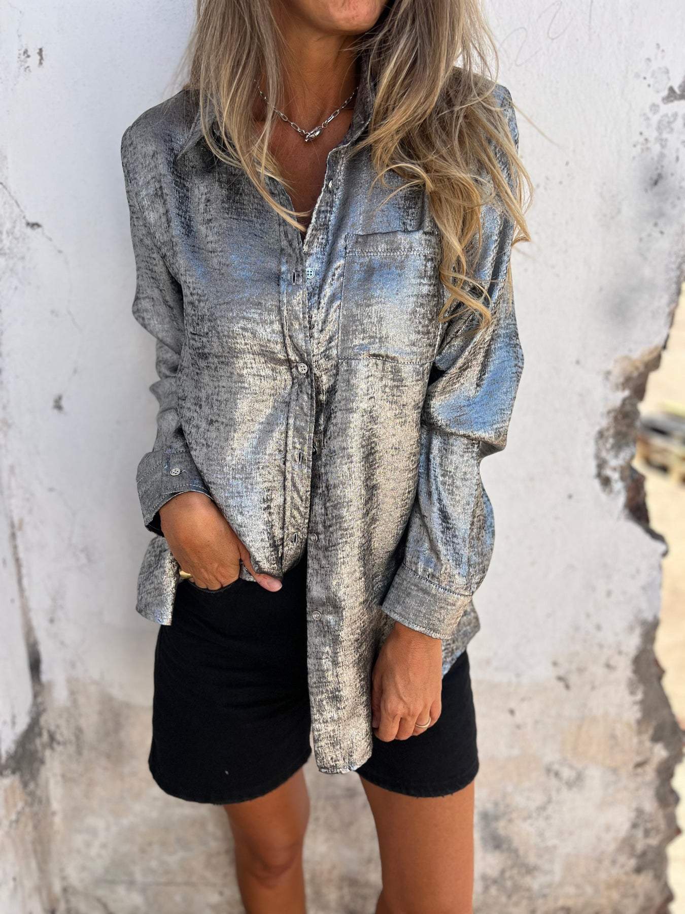 Damen Langarmshirt mit Tasche