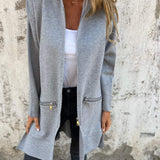 Olivia - Lange Strickjacke Mit Kapuze