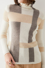 Linda - Farbblock Rollkragenpullover