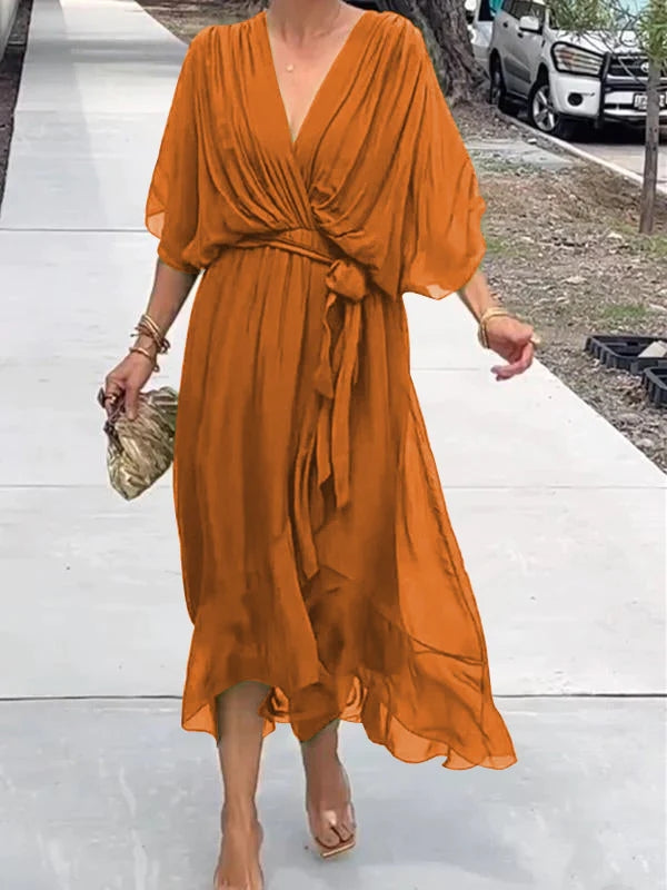 Fiorella - Elegantes Kleid Mit V-ausschnitt