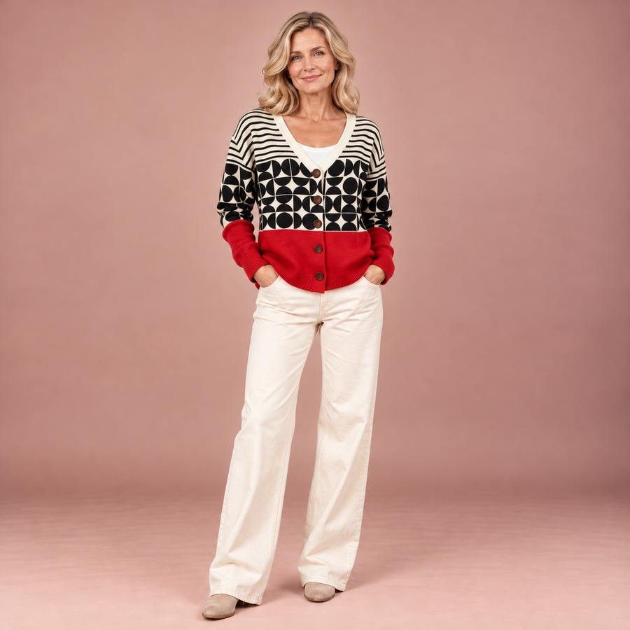 Magdalena | Bequemer geknöpfter Strickcardigan