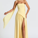 Damen Maxi Kleid mit Seitenschlitz