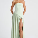 Damen Maxi Kleid mit Seitenschlitz