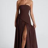 Damen Maxi Kleid mit Seitenschlitz
